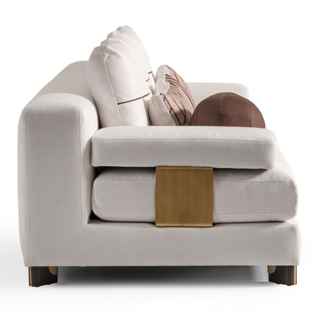 Sofa Oatmeal Eggshell Walnut Amora Collection By Michael Amini. LFR-AMRA815-OAT-223