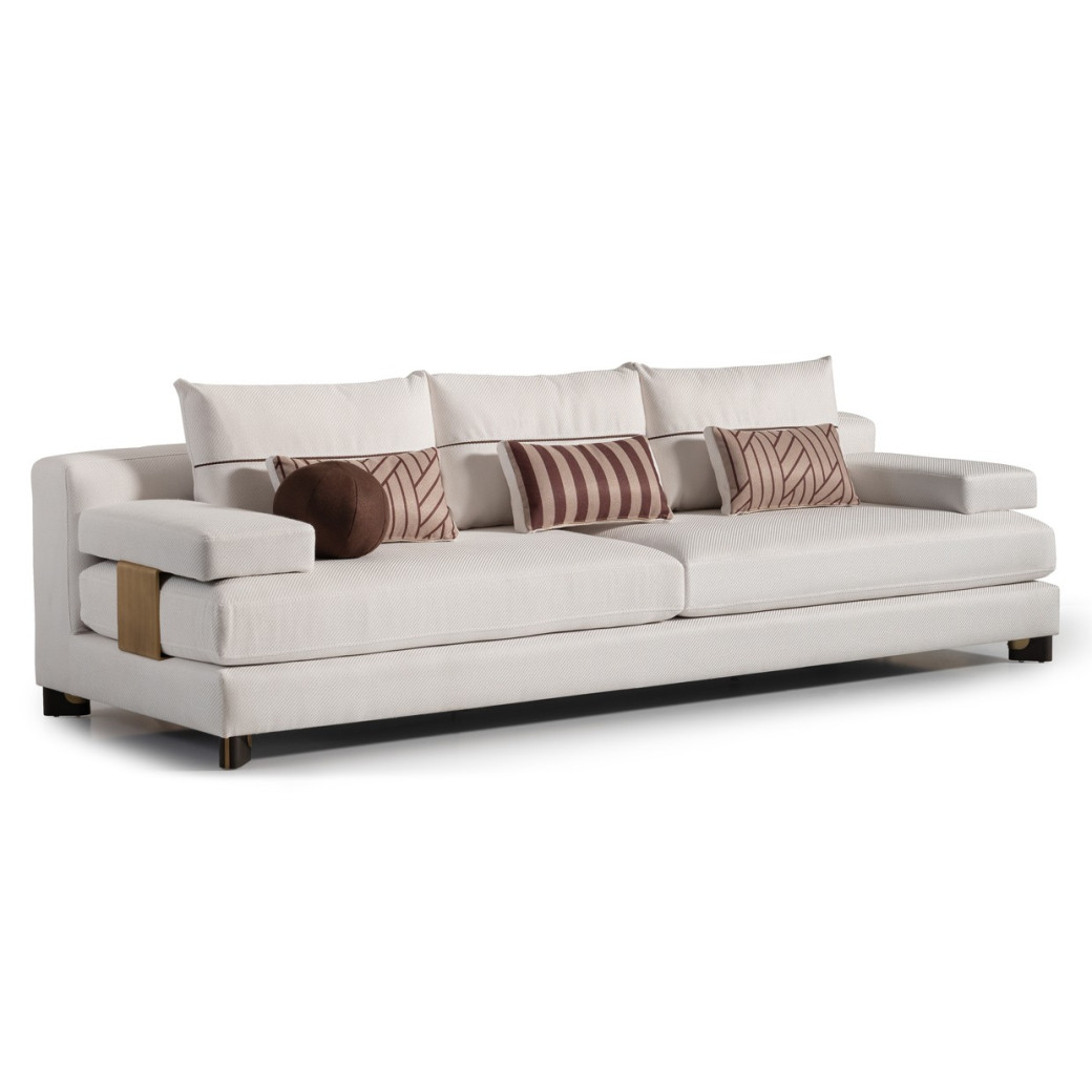 Sofa Oatmeal Eggshell Walnut Amora Collection By Michael Amini. LFR-AMRA815-OAT-223