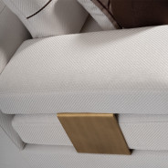 Sofa Oatmeal Eggshell Walnut Amora Collection By Michael Amini. LFR-AMRA815-OAT-223
