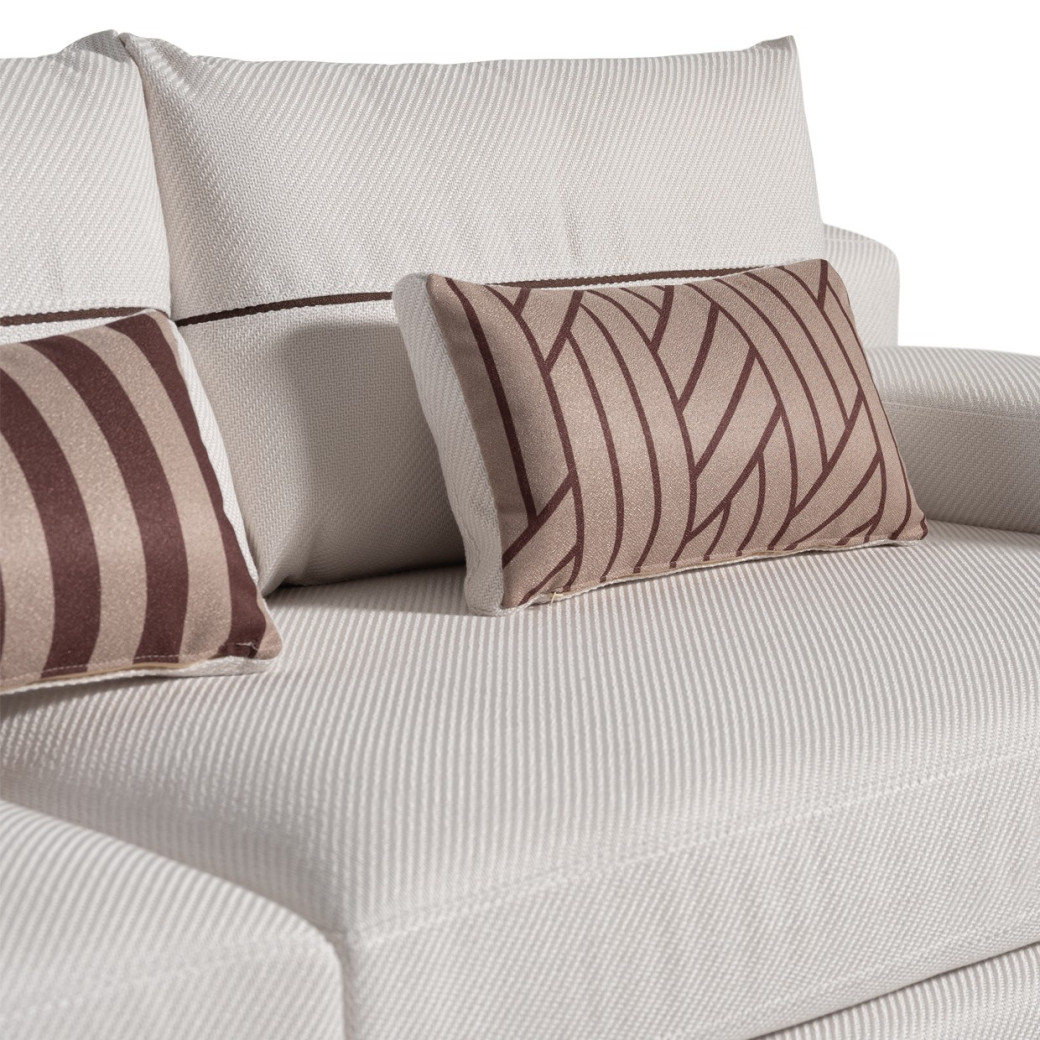 Sofa Oatmeal Eggshell Walnut Amora Collection By Michael Amini. LFR-AMRA815-OAT-223