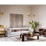 Amora 2 Pc Sofa Oatmeal Eggshell Walnut Collection By Michael Amini. LFR-AMRA816-OAT-223