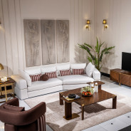 Amora 2 Pc Sofa Oatmeal Eggshell Walnut Collection By Michael Amini. LFR-AMRA816-OAT-223