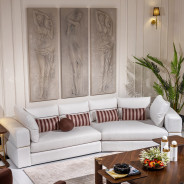 Amora 2 Pc Sofa Oatmeal Eggshell Walnut Collection By Michael Amini. LFR-AMRA816-OAT-223