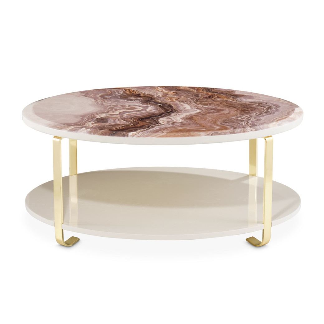 Cocktail Table Gold Ariana Collection By Michael Amini. LFR-ARNA201-806