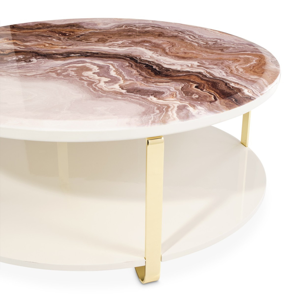 Cocktail Table Gold Ariana Collection By Michael Amini. LFR-ARNA201-806