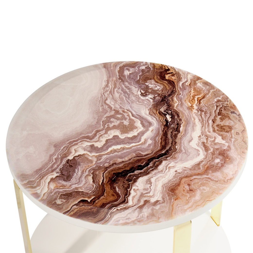 End Table Gold Ariana Collection By Michael Amini. LFR-ARNA202-806
