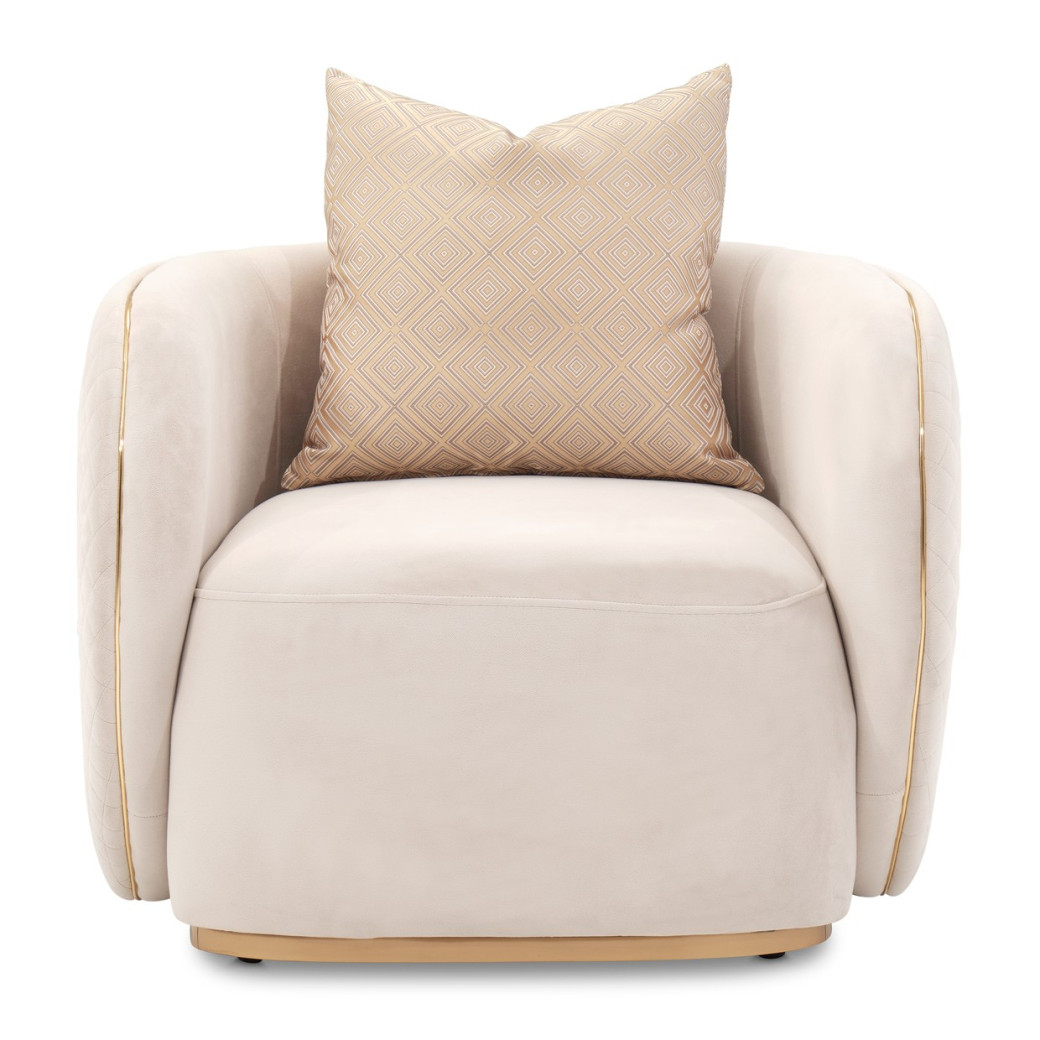 Chair Beige Gold Ariana Collection By Michael Amini. LFR-ARNA835-BGE-806