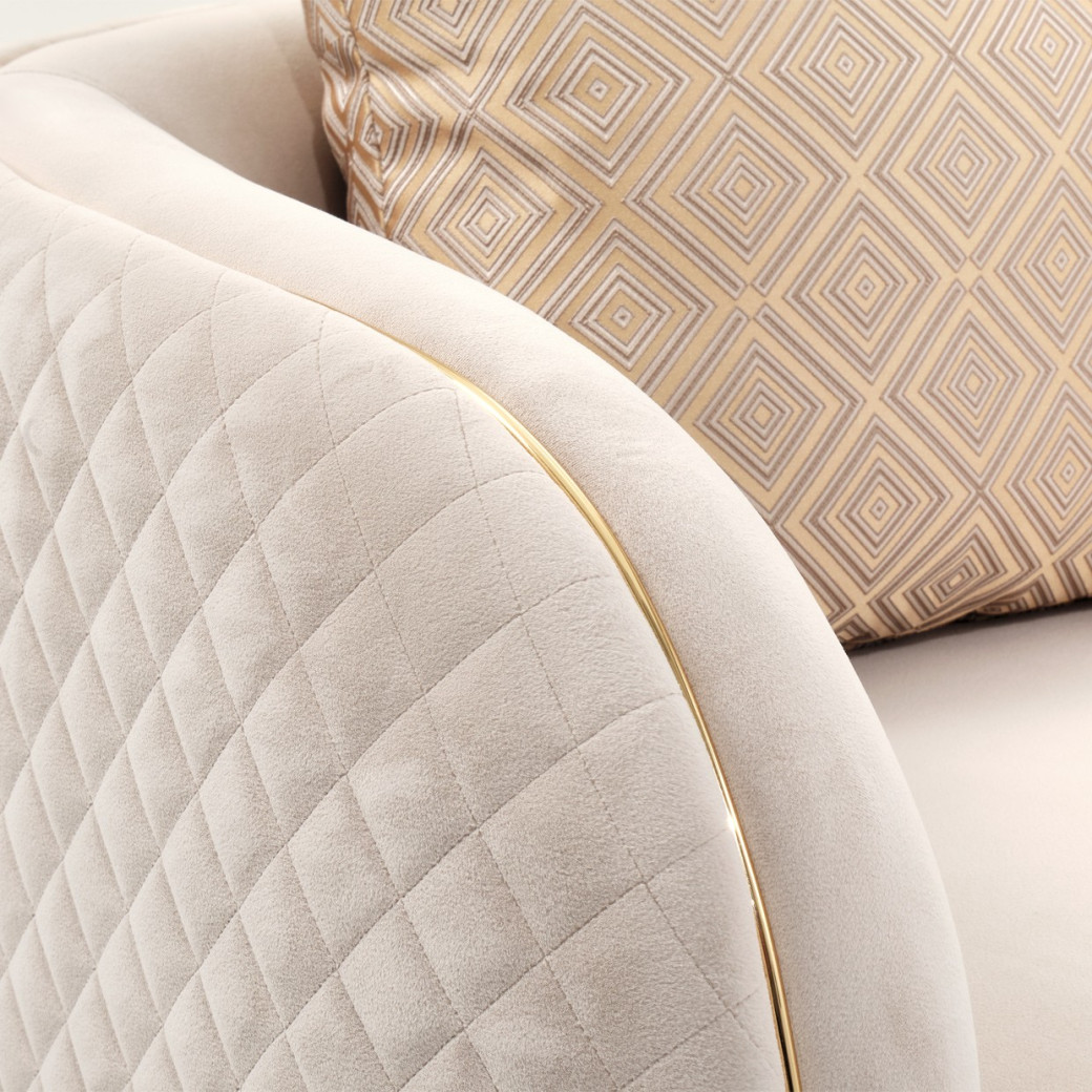 Chair Beige Gold Ariana Collection By Michael Amini. LFR-ARNA835-BGE-806