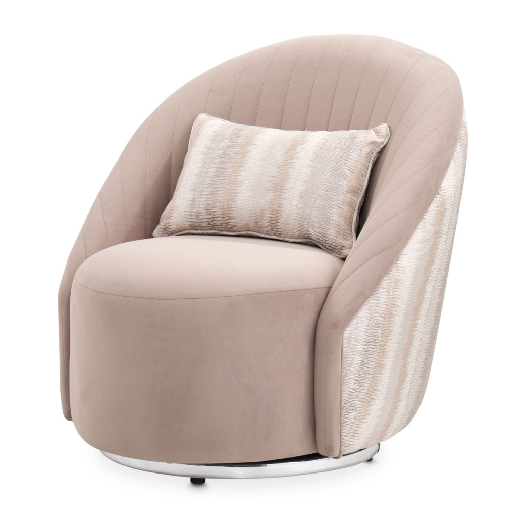 LFR-LUCA839-NGT-808 Swivel Chair Silver Lucca Collection By Michael Amini