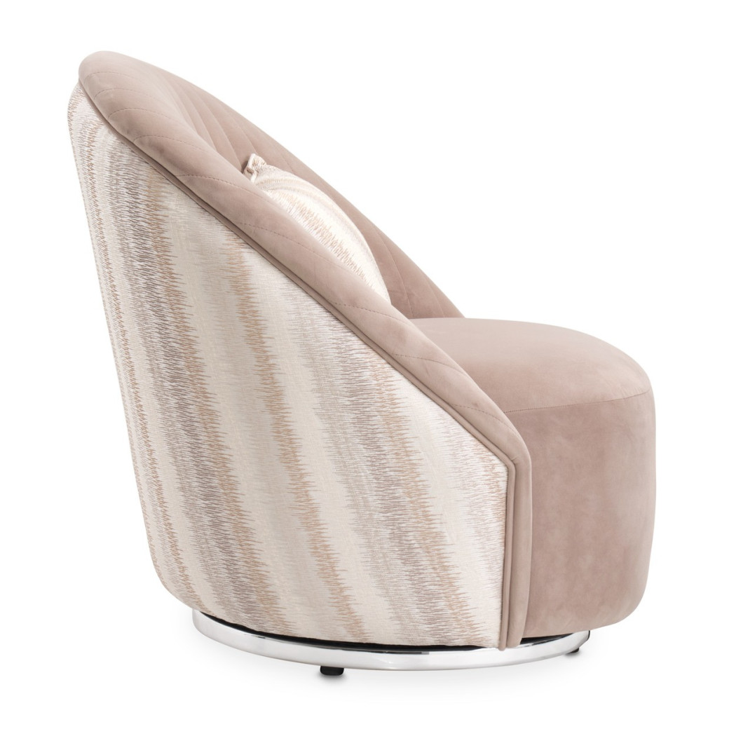 LFR-LUCA839-NGT-808 Swivel Chair Silver Lucca Collection By Michael Amini