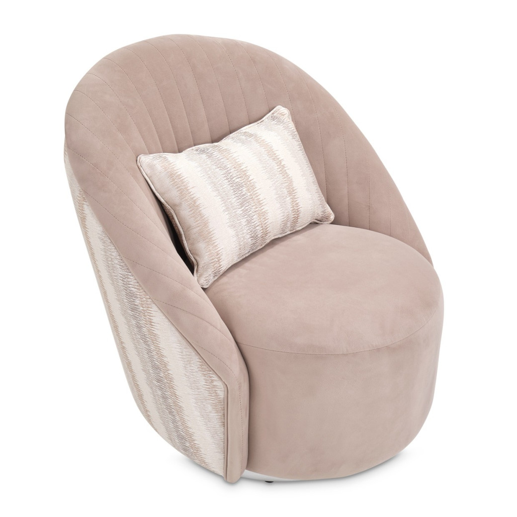 LFR-LUCA839-NGT-808 Swivel Chair Silver Lucca Collection By Michael Amini