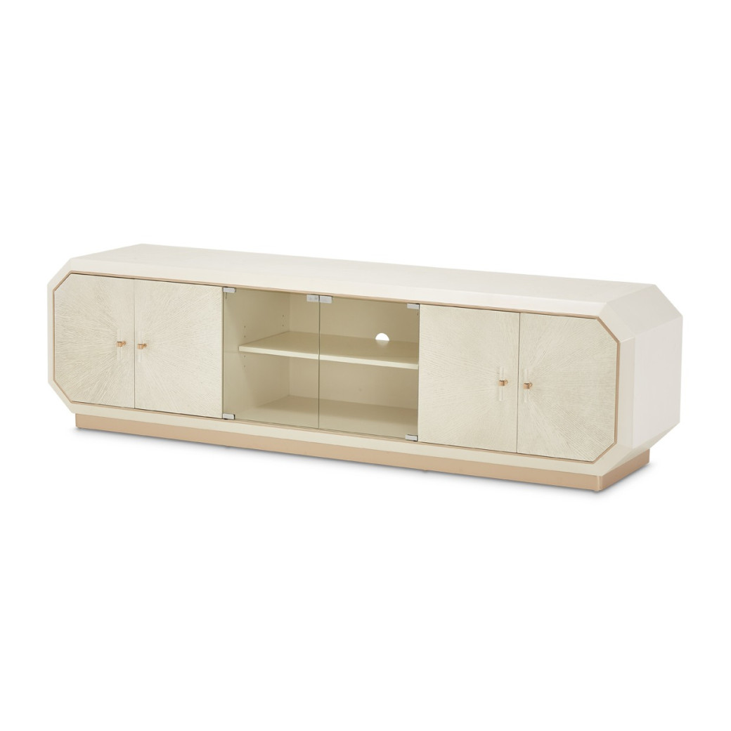 Media Cabinet Medium Champagne Rachelle Collection By Michael Amini