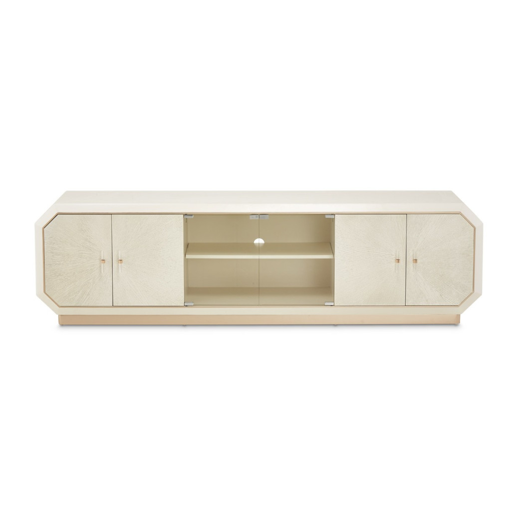 Media Cabinet Medium Champagne Rachelle Collection By Michael Amini