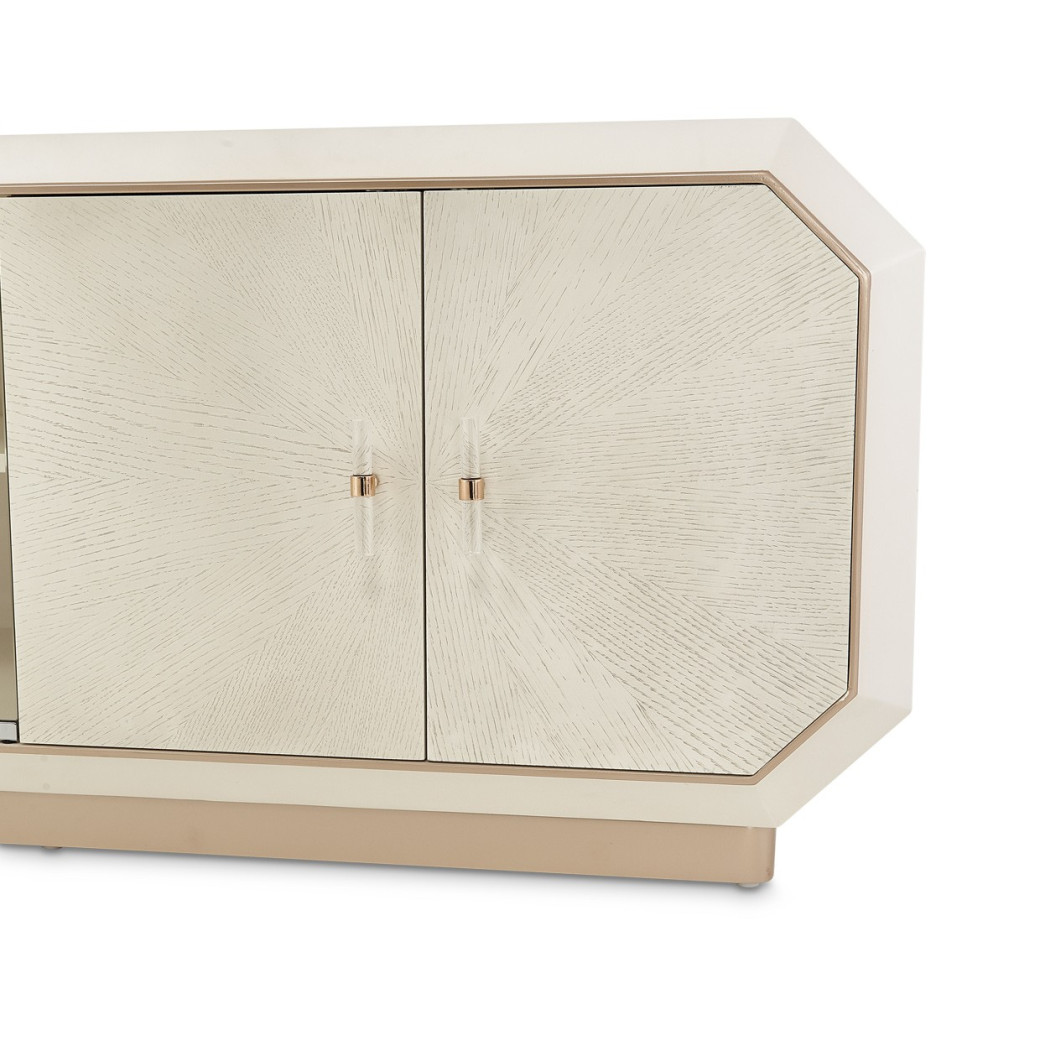 Media Cabinet Medium Champagne Rachelle Collection By Michael Amini