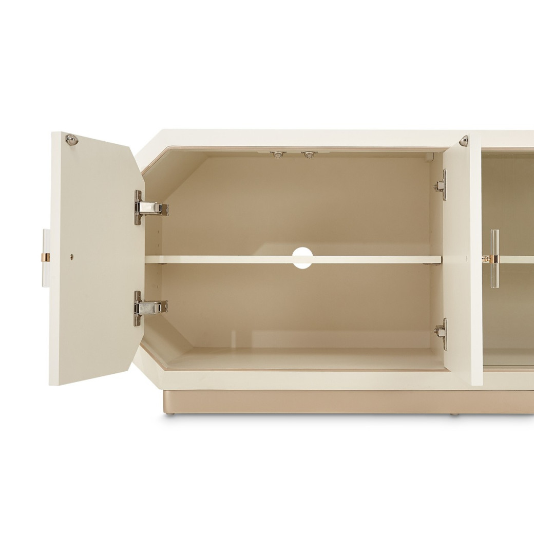 Media Cabinet Medium Champagne Rachelle Collection By Michael Amini