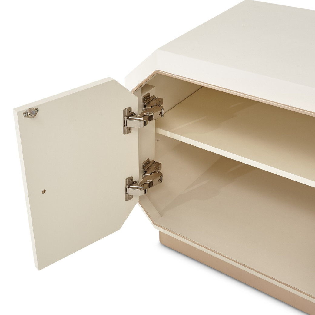 Media Cabinet Medium Champagne Rachelle Collection By Michael Amini