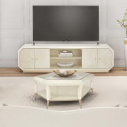 Media Cabinet Medium Champagne Rachelle Collection By Michael Amini
