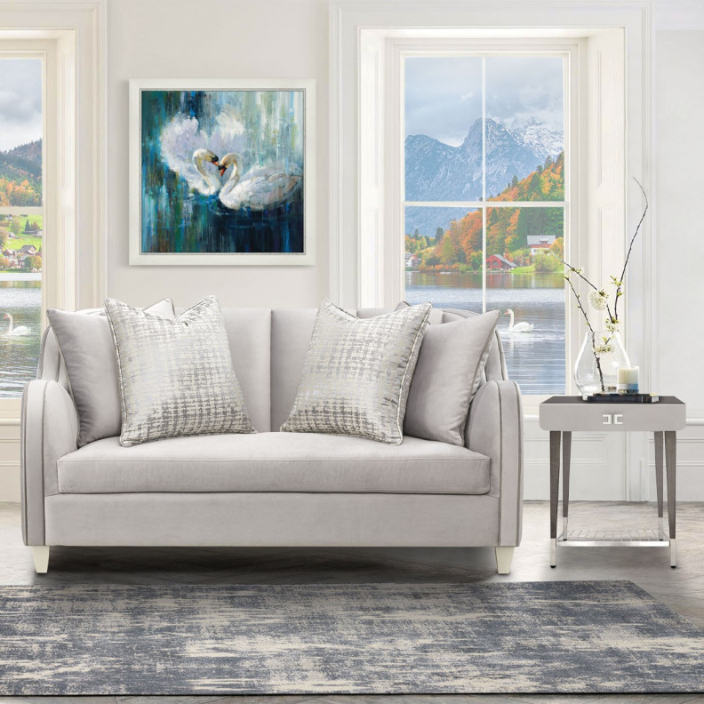 Loveseat Slate Roxbury Collection by Michael Amini N9006825-STEEL-220