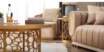 HD 9004  2PC Sofa & Loveseat .Art Deco Style By Homey Design