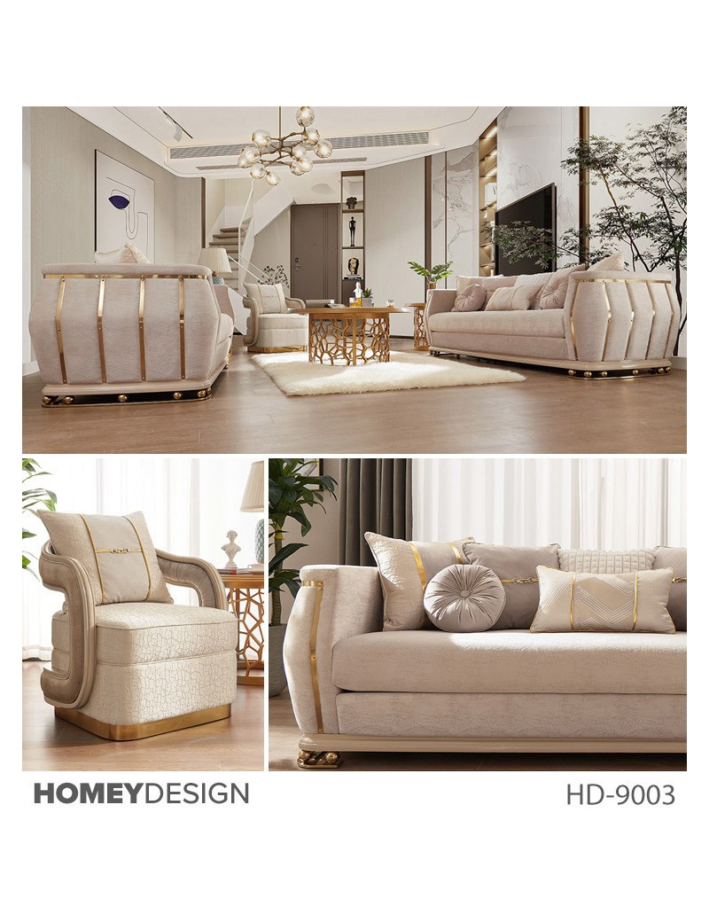 HD 9003  2PC Sofa & Loveseat Elegante Europeo de Homey Design
