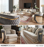 HD 9008 2PC Sofa & Loveseat Art Deco Style By Homey Design
