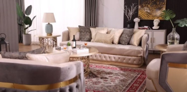 HD 9008 2PC Sofa & Loveseat Art Deco Style By Homey Design