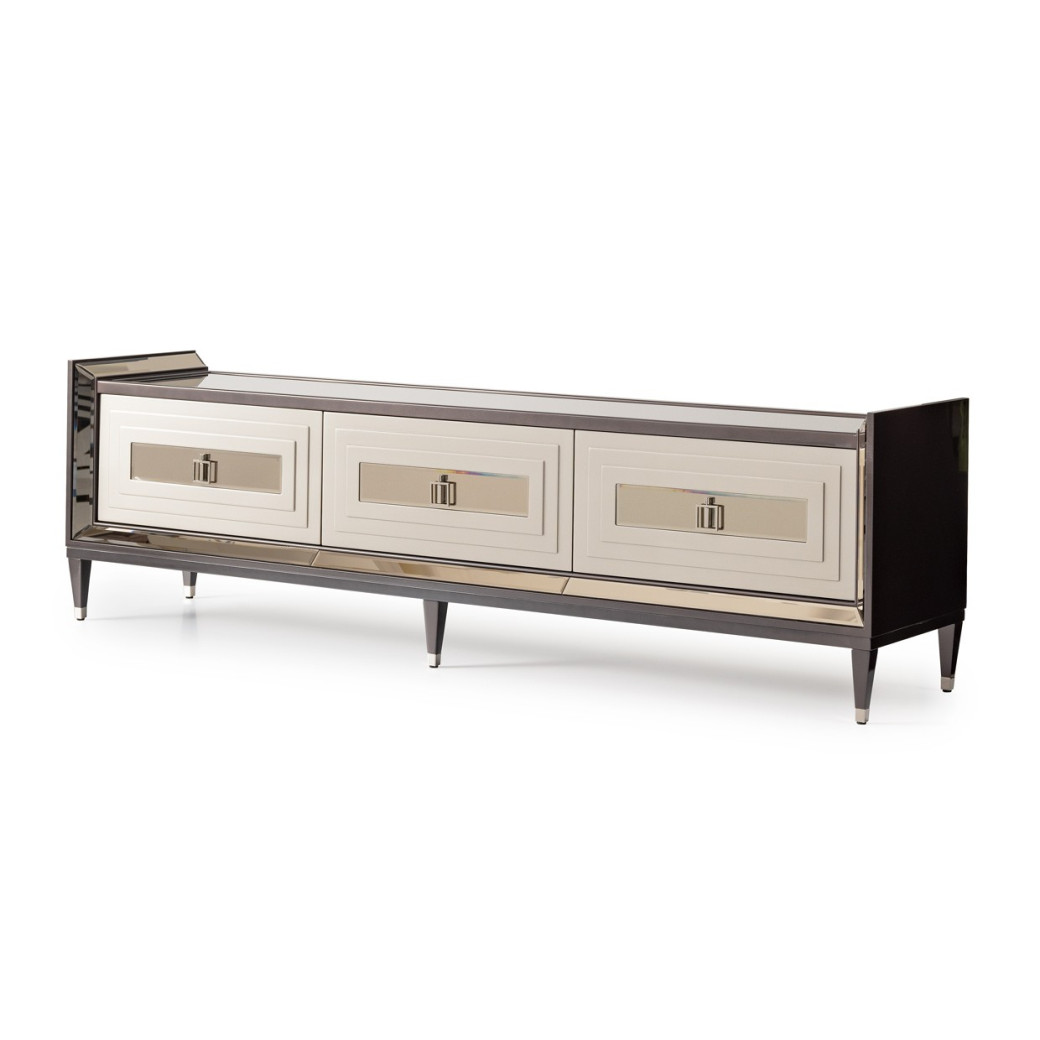 Media Cabinet Glossy Mocha Sand Lousanne Collection By Michael Amini . LFR-LUSN081-414