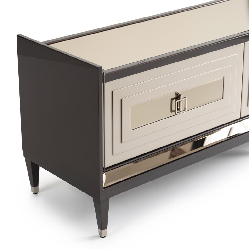 Media Cabinet Glossy Mocha Sand Lousanne Collection By Michael Amini . LFR-LUSN081-414