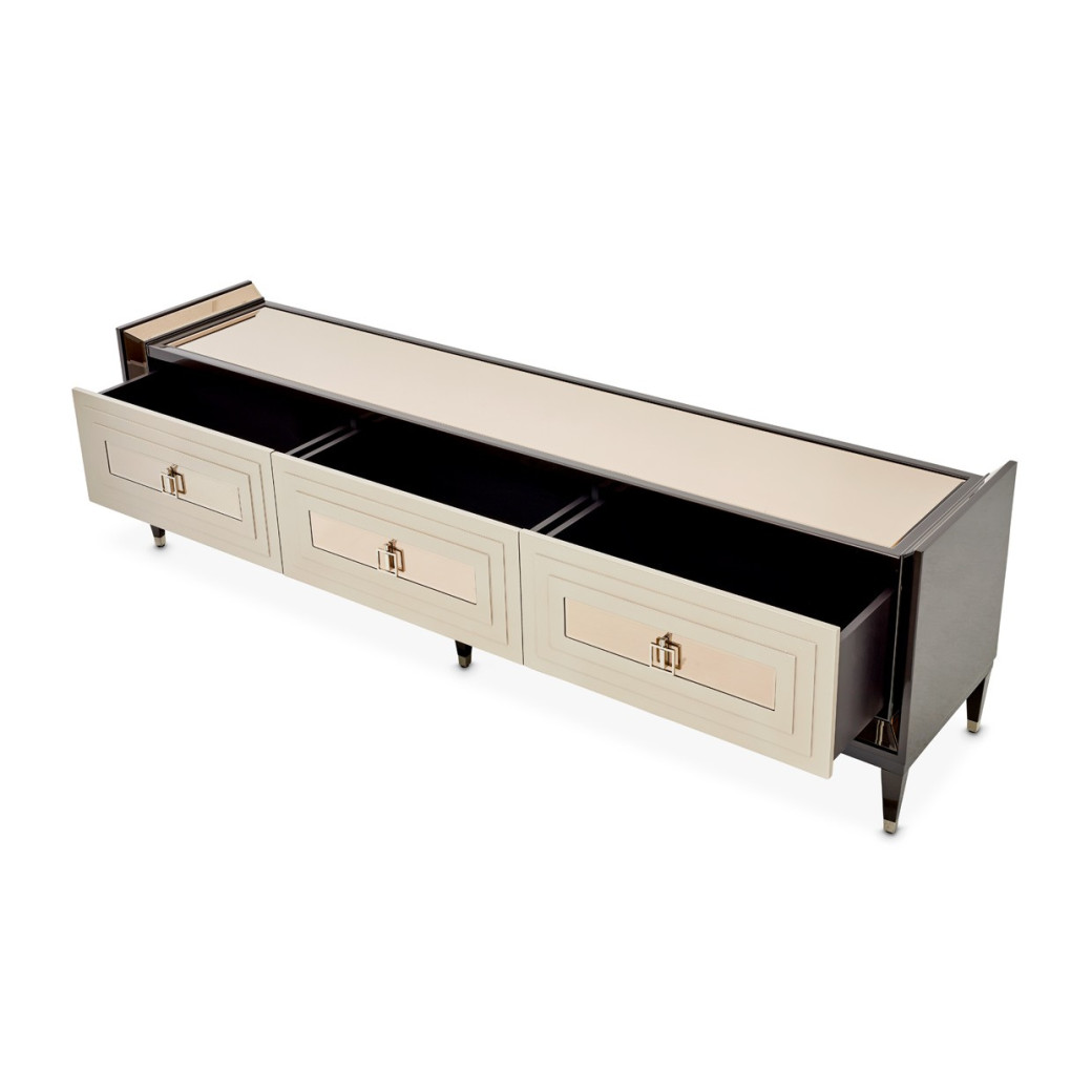 Media Cabinet Glossy Mocha Sand Lousanne Collection By Michael Amini . LFR-LUSN081-414