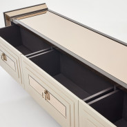 Media Cabinet Glossy Mocha Sand Lousanne Collection By Michael Amini . LFR-LUSN081-414