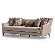 Mansion Sofa Pecan Glossy Mocha Sand Lousanne Collection By Michael Amini. LFR-LUSN816-PCN-414
