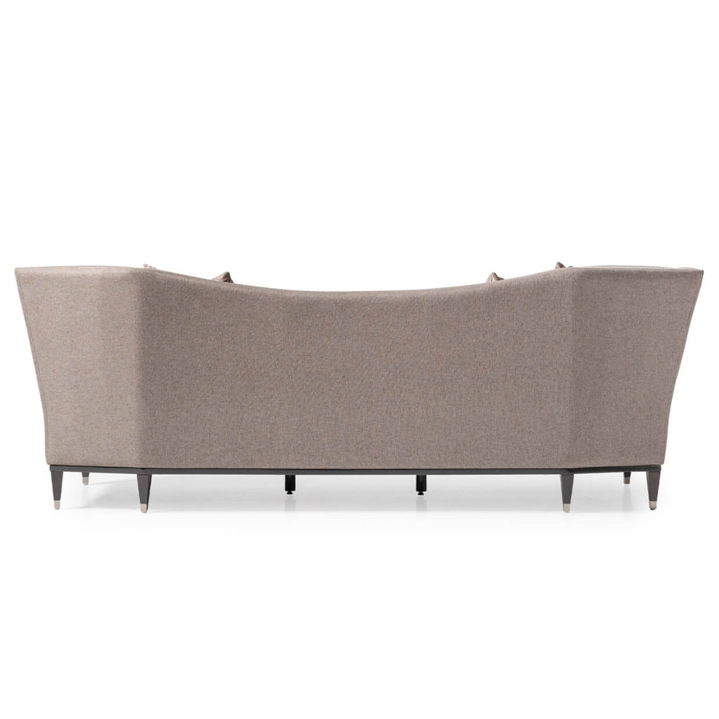 Mansion Sofa Pecan Glossy Mocha Sand Lousanne Collection By Michael Amini. LFR-LUSN816-PCN-414