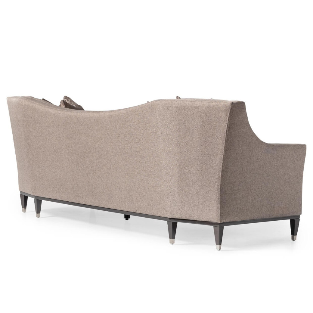 Mansion Sofa Pecan Glossy Mocha Sand Lousanne Collection By Michael Amini. LFR-LUSN816-PCN-414