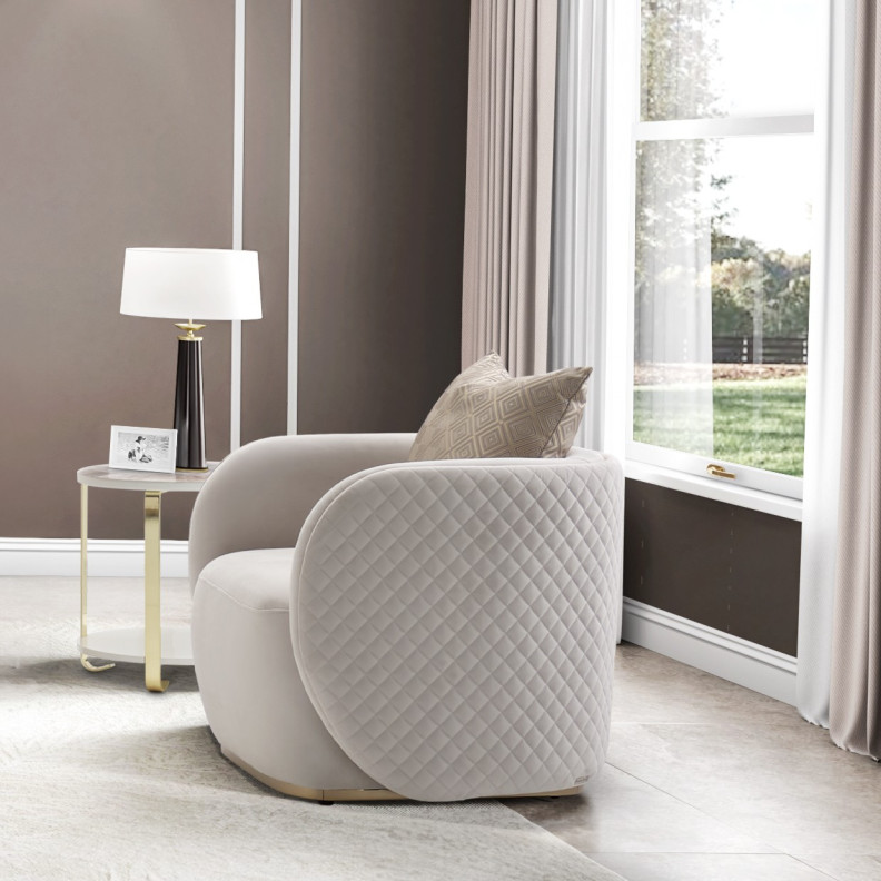 Chair Beige Gold Ariana Collection By Michael Amini. LFR-ARNA835-BGE-806