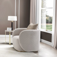 Chair Beige Gold Ariana Collection By Michael Amini. LFR-ARNA835-BGE-806