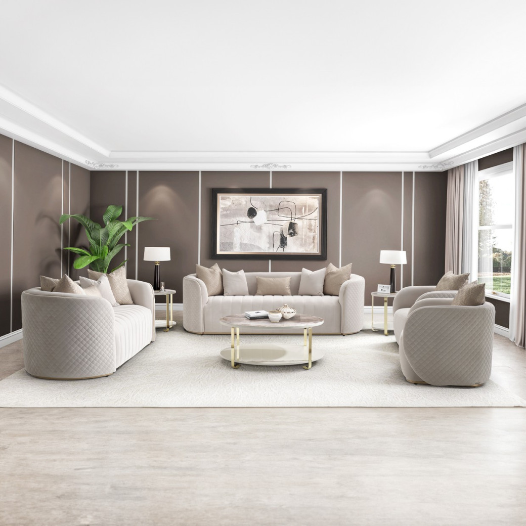 Sofa Beige Gold Ariana Collection by Michael Amini.LFR-ARNA815-BGE-806