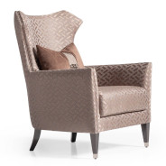 Accent Chair Nutmeg Glossy Mocha Sand Lousanne Collection By Michael Amini . LFR-LUSN835-NMG-414