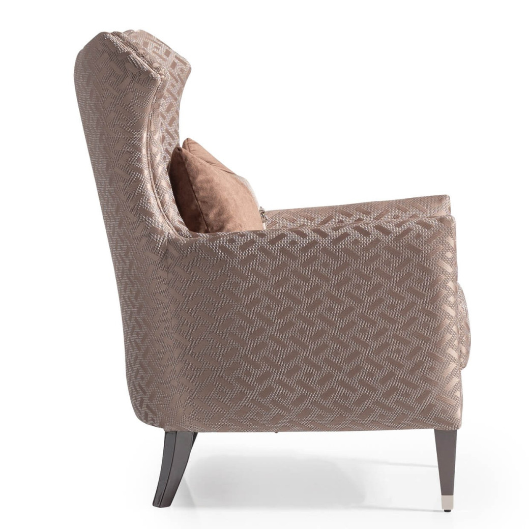 Accent Chair Nutmeg Glossy Mocha Sand Lousanne Collection By Michael Amini . LFR-LUSN835-NMG-414