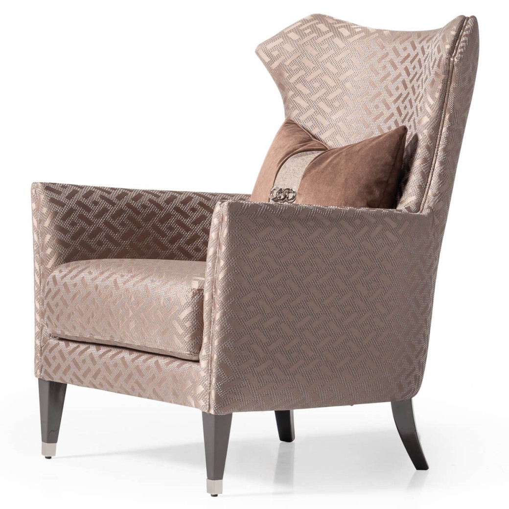 Accent Chair Nutmeg Glossy Mocha Sand Lousanne Collection By Michael Amini . LFR-LUSN835-NMG-414