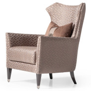 Accent Chair Nutmeg Glossy Mocha Sand Lousanne Collection By Michael Amini . LFR-LUSN835-NMG-414