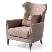 Accent Chair Nutmeg Glossy Mocha Sand Lousanne Collection By Michael Amini . LFR-LUSN835-NMG-414