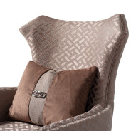 Accent Chair Nutmeg Glossy Mocha Sand Lousanne Collection By Michael Amini . LFR-LUSN835-NMG-414