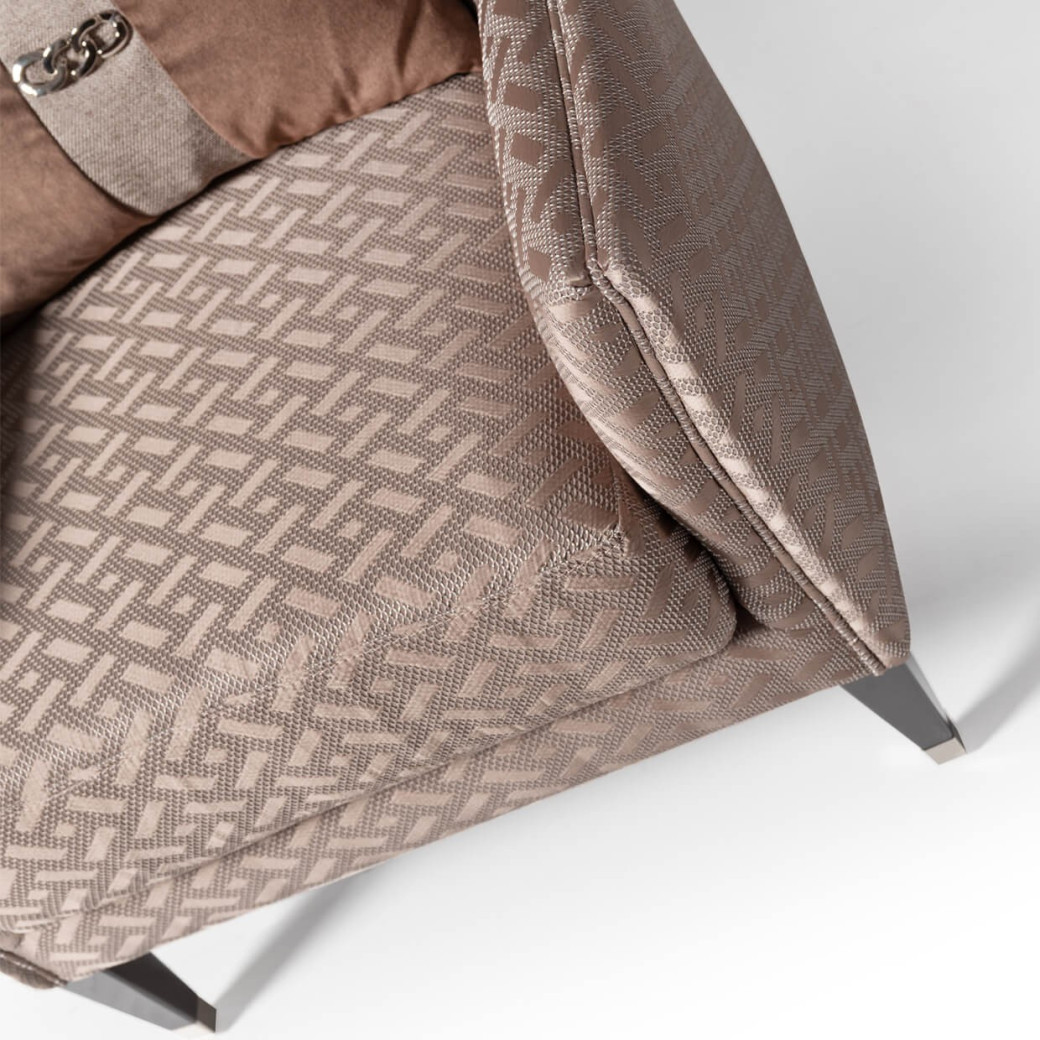 Accent Chair Nutmeg Glossy Mocha Sand Lousanne Collection By Michael Amini . LFR-LUSN835-NMG-414