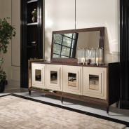 Media Cabinet Glossy Mocha Sand Lousanne Collection by Michael Amini.  LFR-LUSN223-414