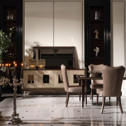 Media Cabinet Glossy Mocha Sand Lousanne Collection by Michael Amini.  LFR-LUSN223-414