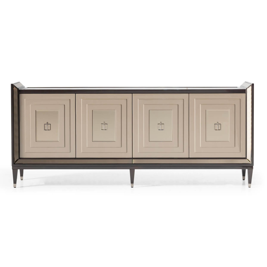 Media Cabinet Glossy Mocha Sand Lousanne Collection by Michael Amini.  LFR-LUSN223-414