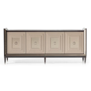 Media Cabinet Glossy Mocha Sand Lousanne Collection by Michael Amini.  LFR-LUSN223-414