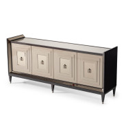 Media Cabinet Glossy Mocha Sand Lousanne Collection by Michael Amini.  LFR-LUSN223-414