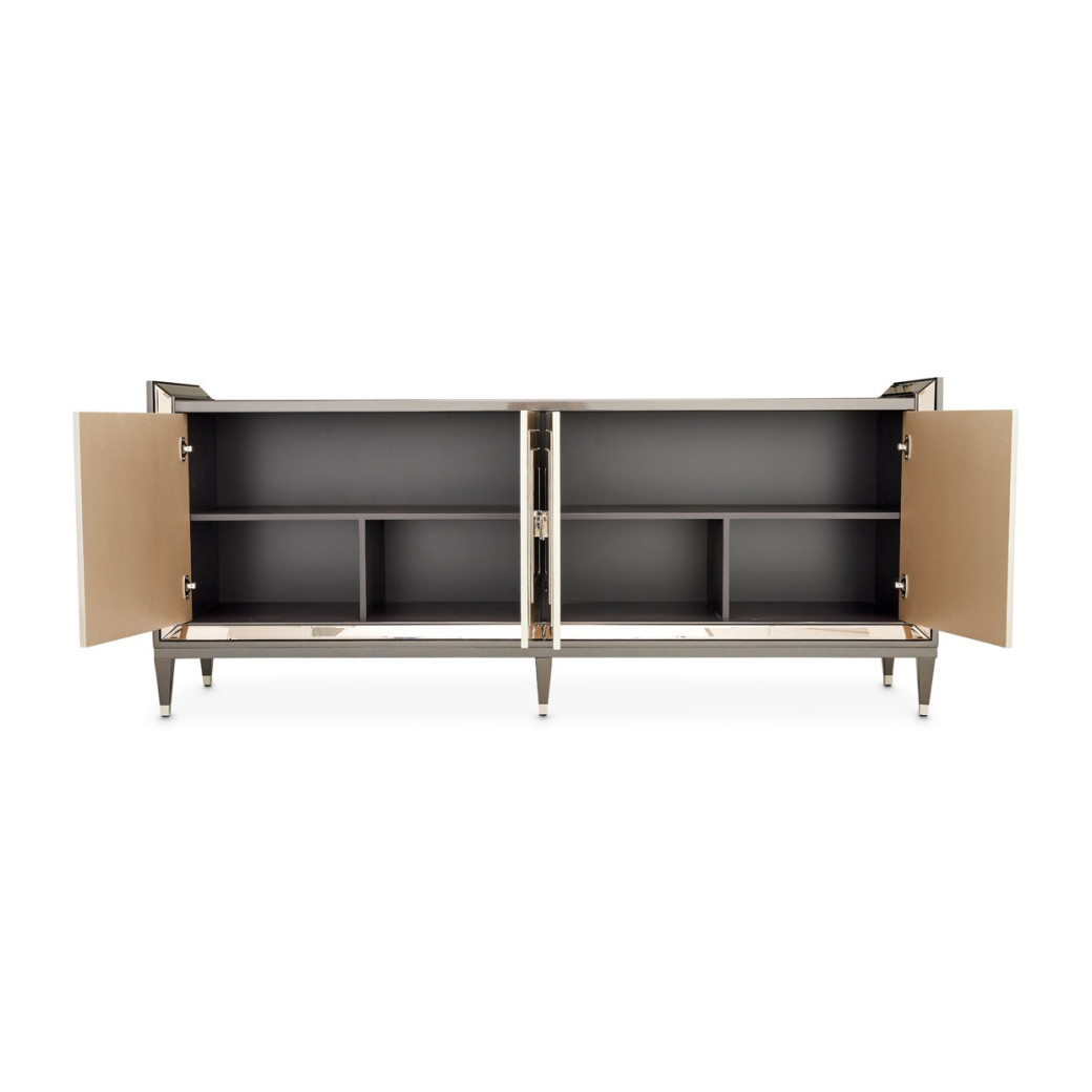Media Cabinet Glossy Mocha Sand Lousanne Collection by Michael Amini.  LFR-LUSN223-414