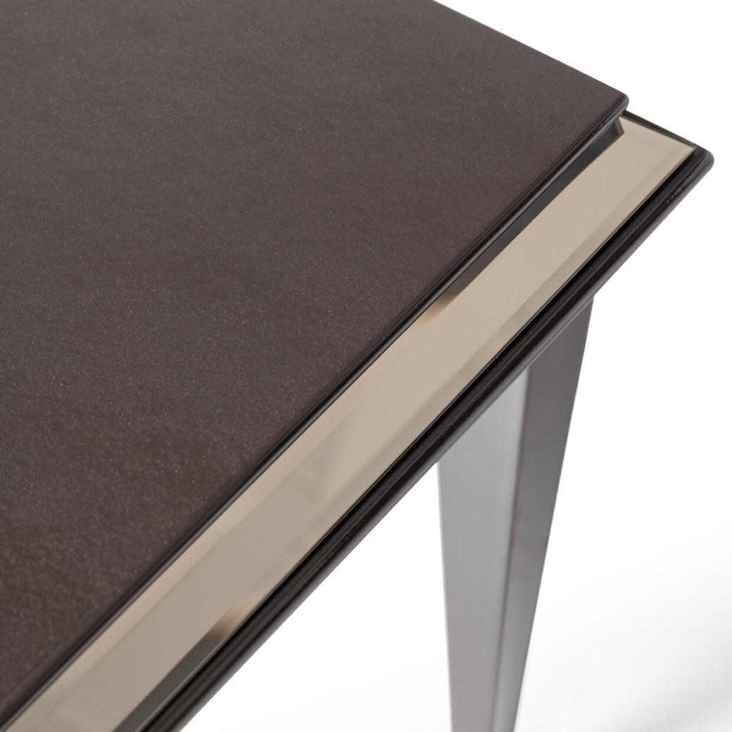 Side Table Glossy Mocha Sand Lousanne Collection by Michael Amini . LFR-LUSN202-414